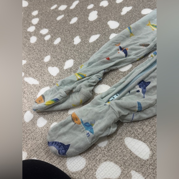 Lot of 4 Fishing footies bamboo onesie print baby boy zippy short sleeve bait - Picture 7 of 10